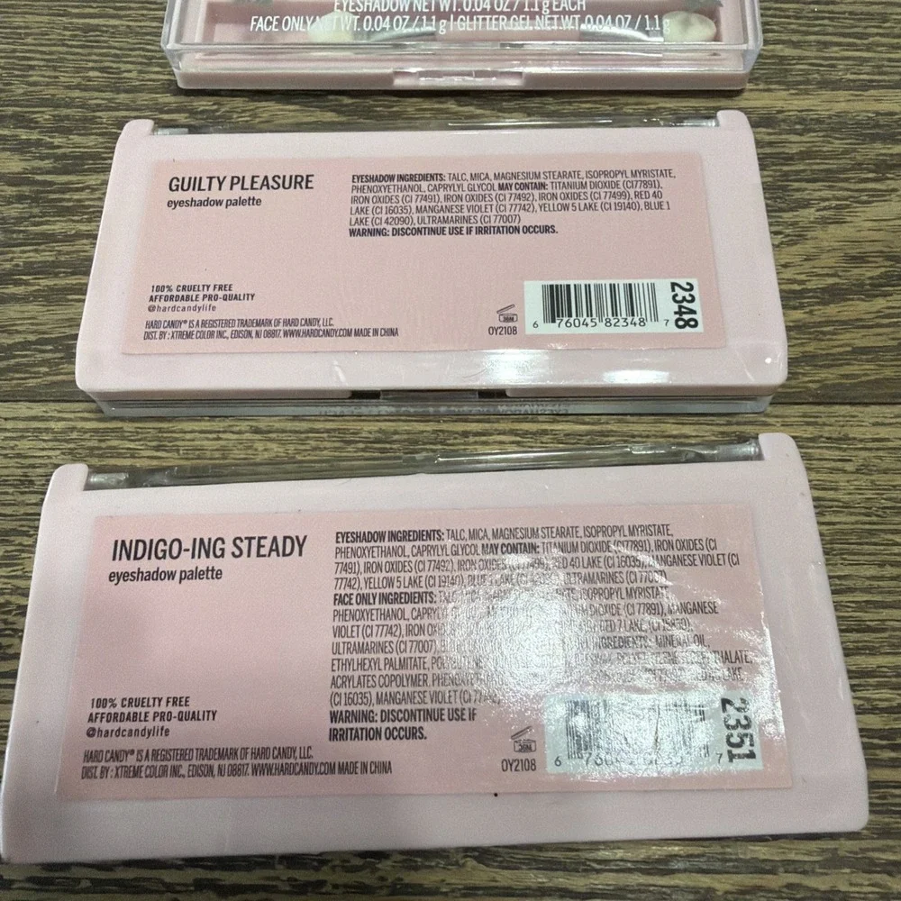 Hard candy eye shadow palettes lot,‎ 4 included Indigo Steady Guilty Pleasure